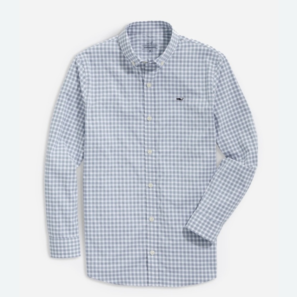 Vineyard Vines Boys’ Blue Gingham Shirt